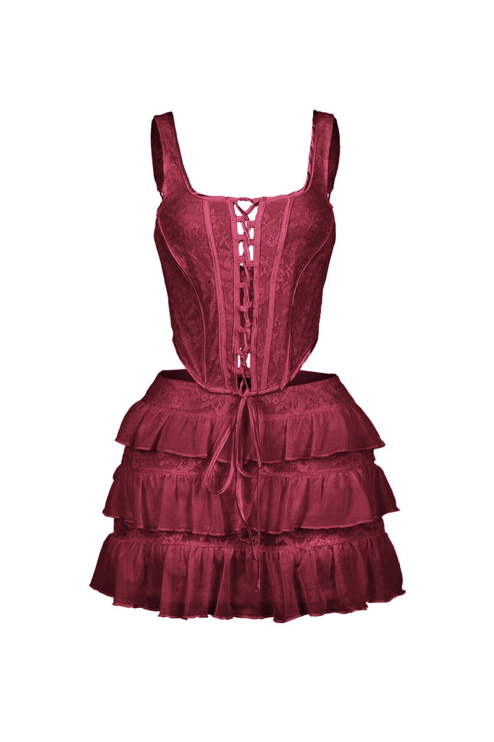 Iris Lace Corset Top &amp; Skirt SET