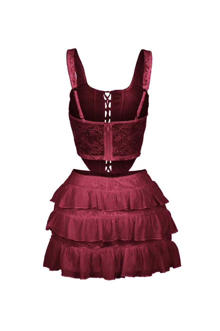 Iris Lace Corset Top &amp; Skirt SET