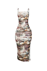 Bloomcloud Ruched Midi Dress
