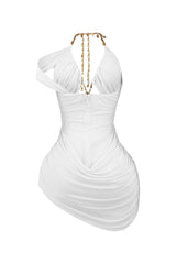 Look Again Mesh Halter Mini Dress