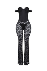Light Up The Night Lace Corset Jumpsuit