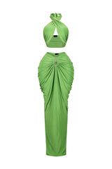 Glimma Halter Neck Top &amp; Skirt SET