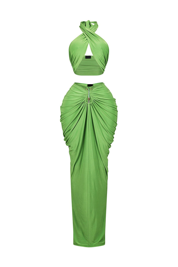 Glimma Halter Neck Top &amp; Skirt SET