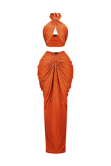 Glimma Halter Neck Top &amp; Skirt SET