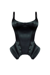 Alastair Peplum Satin Bustier
