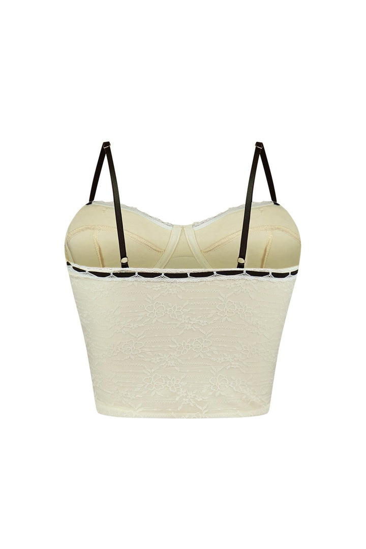 Missing Me Lace Ribbon Bustier Top