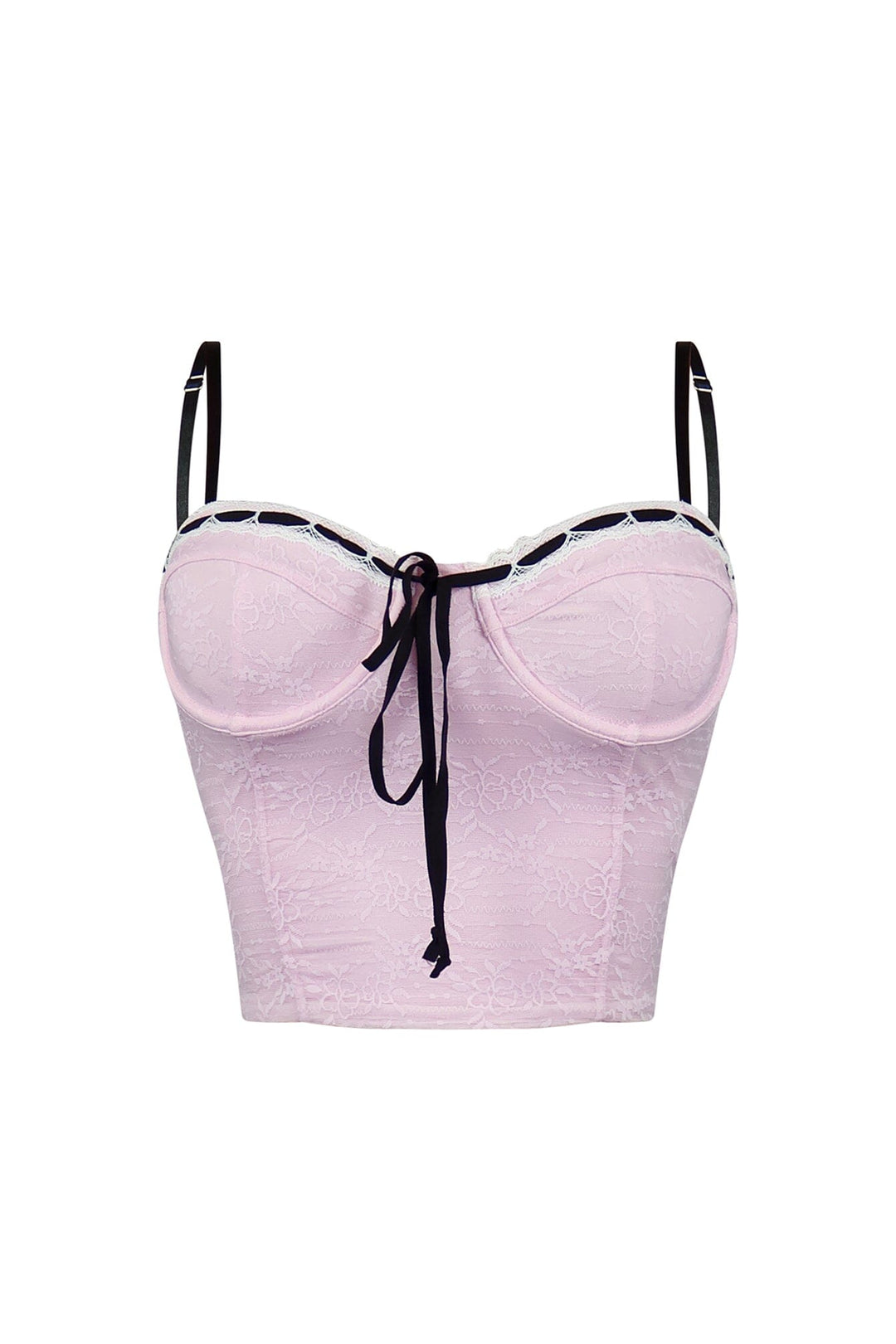Missing Me Lace Ribbon Bustier Top