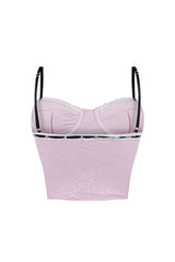 Missing Me Lace Ribbon Bustier Top