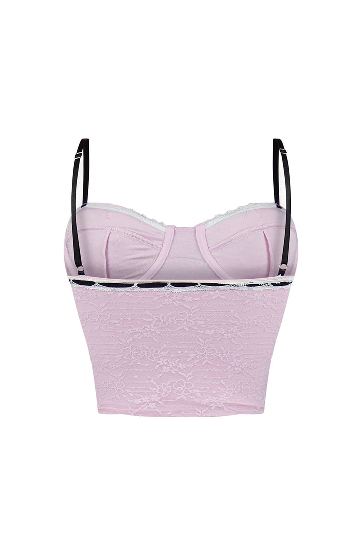 Missing Me Lace Ribbon Bustier Top