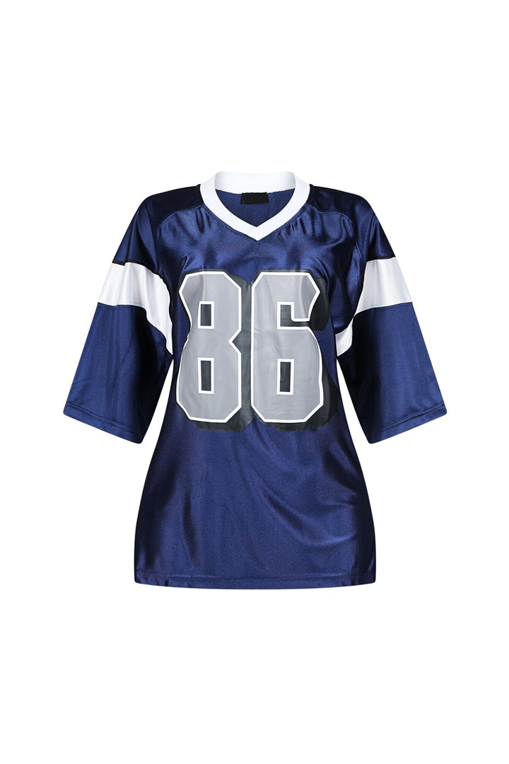 Go To V Neck Oversized Jersey Top