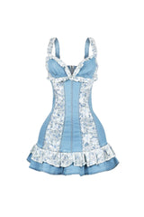 Lace Ember Denim Mini Dress