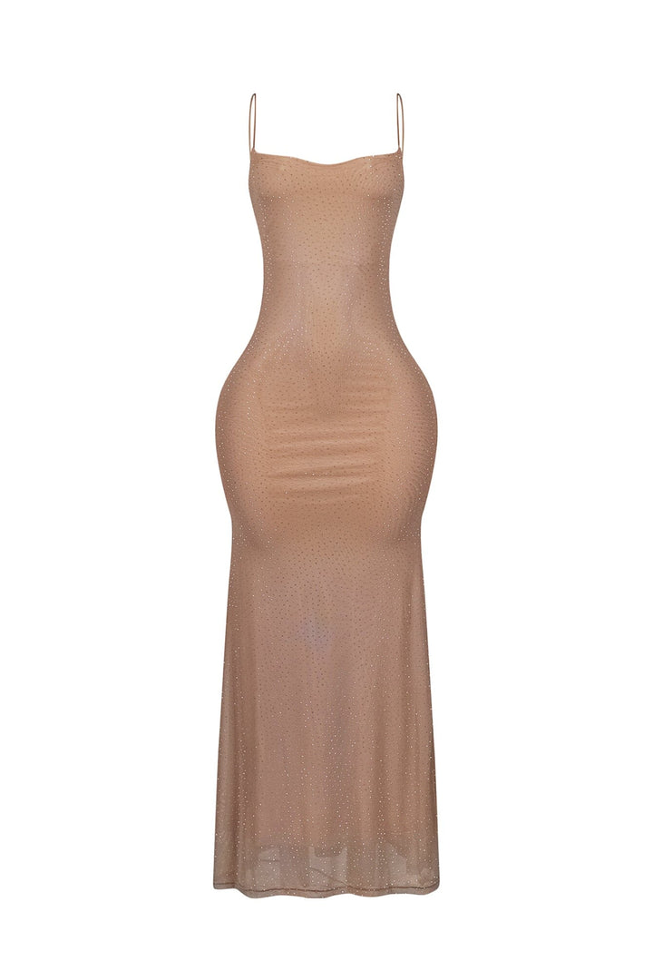 Callie Mesh Rhinestone Maxi Dress