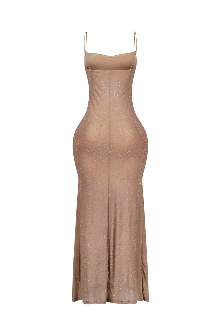 Callie Mesh Rhinestone Maxi Dress