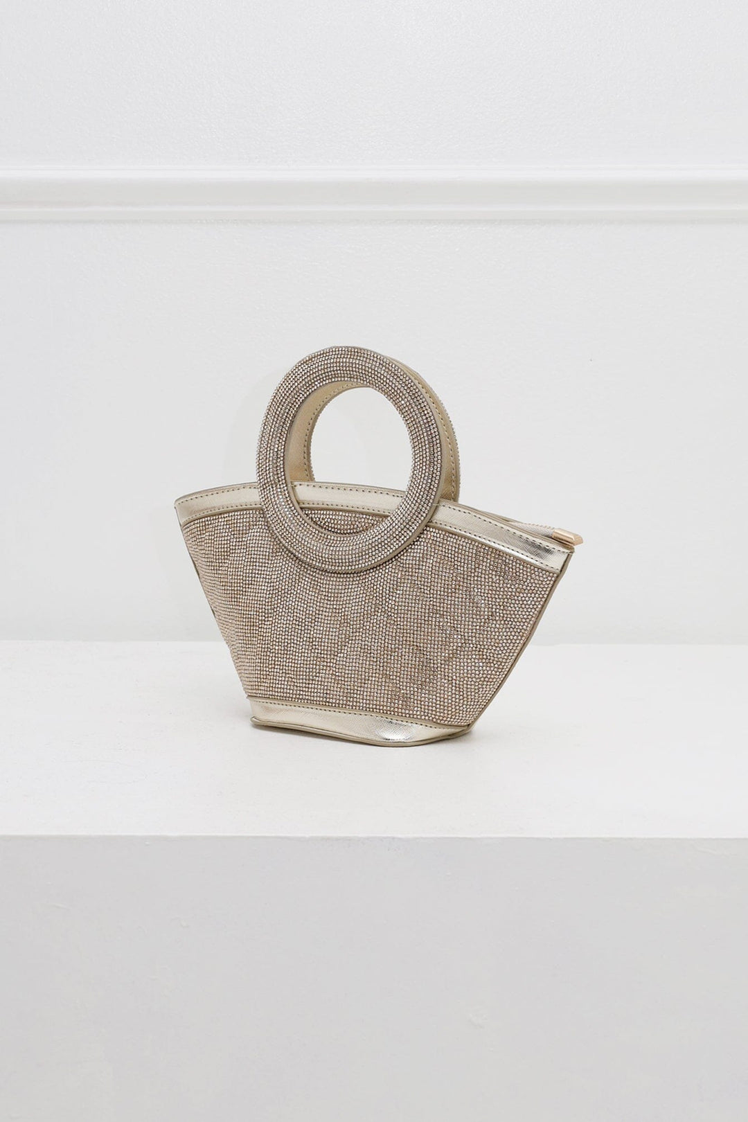 Nina Gleam Rhinestone Top Handle Bag