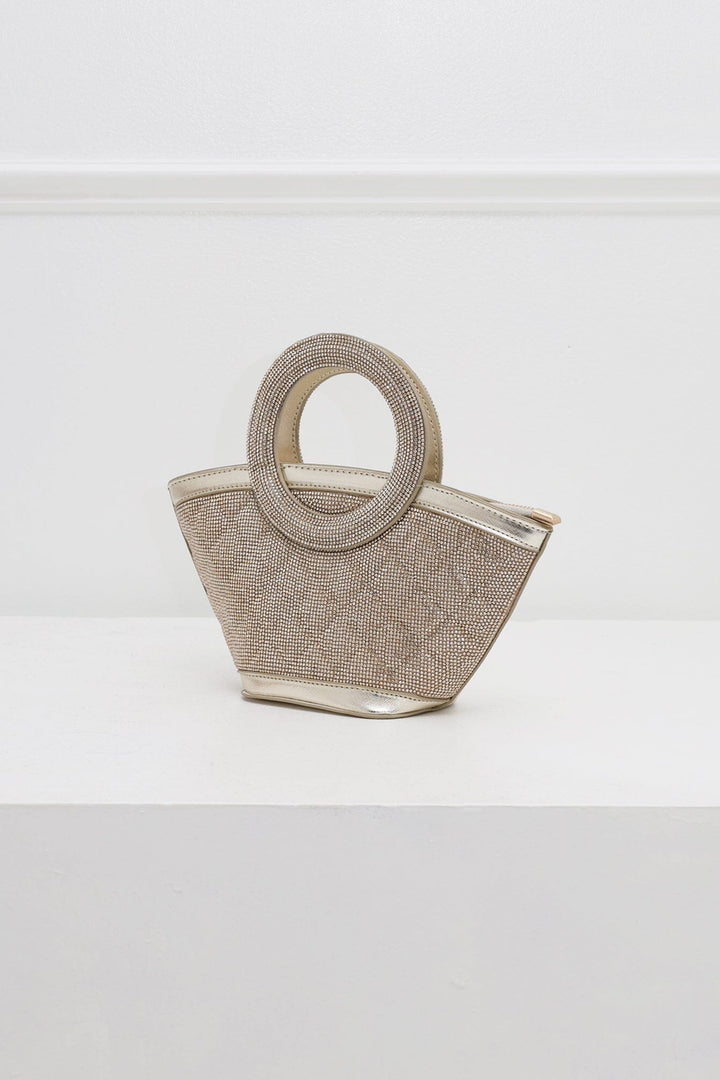 Nina Gleam Rhinestone Top Handle Bag