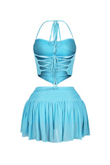 Stuck With U Mesh Ruched Top &amp; Skirt SET