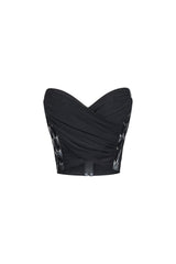 Vice Mesh Lace Up Crop Top