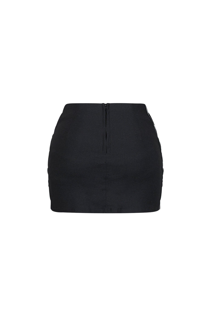 Vice Mesh Lace Up Mini Skirt