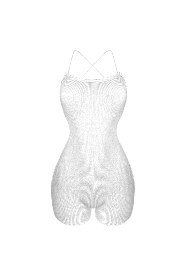 On the Move Ribbed Tank Strappy Romper
