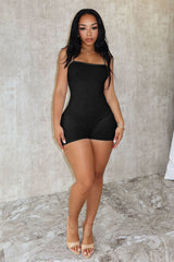 On the Move Ribbed Tank Strappy Romper