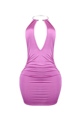 The Moment Metal Choker Ruched Dress
