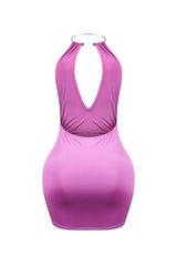 The Moment Metal Choker Ruched Dress