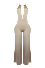 Zena Metal Halter Choker Jumpsuit