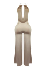 Zena Metal Halter Choker Jumpsuit