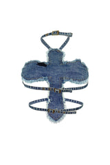 Always Be Cool Stud Halter Denim Top
