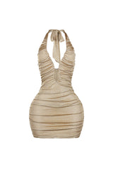 Voltique Metallic Halter Mini Dress