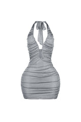 Voltique Metallic Halter Mini Dress