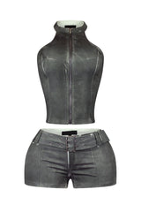 Way 2 Hot Zip Up Top &amp; Shorts SET