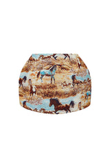 Stallion Print Mini Skirt