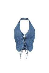 Vivienne Denim Lace Up Vest