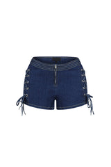 Sidekick Lace Up Denim Shorts