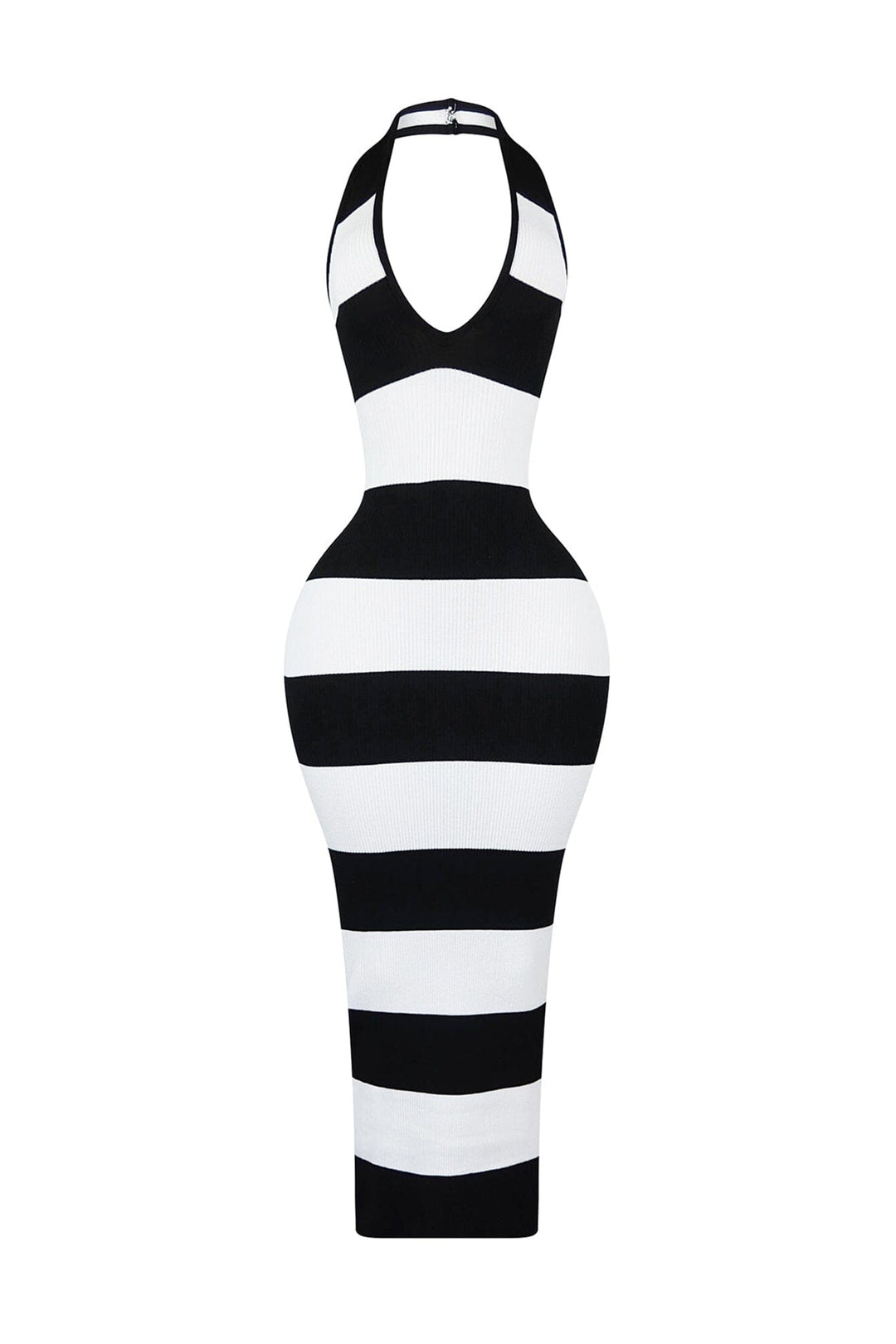 black white block dress Split Decision White and Black Color Block Wrap Mini Dress