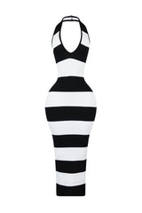 New Era Ribbed Knit Color Block Maxi Dress