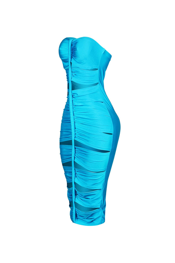 Tube Roll Cutout Midi Dress