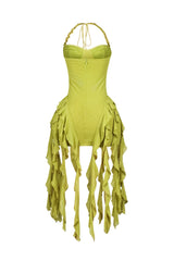 Rumba Mesh Ruffled Mini Dress