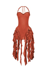 Rumba Mesh Ruffled Mini Dress
