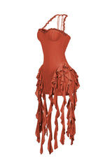 Rumba Mesh Ruffled Mini Dress