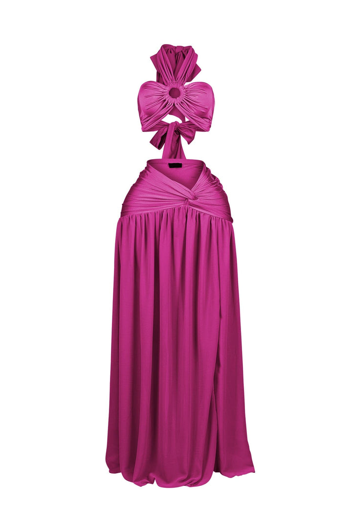 Lunara Slinky Halter Top &amp; Skirt SET