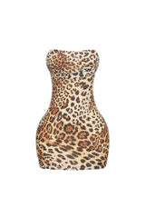 Beadline Mesh Print Tube Dress