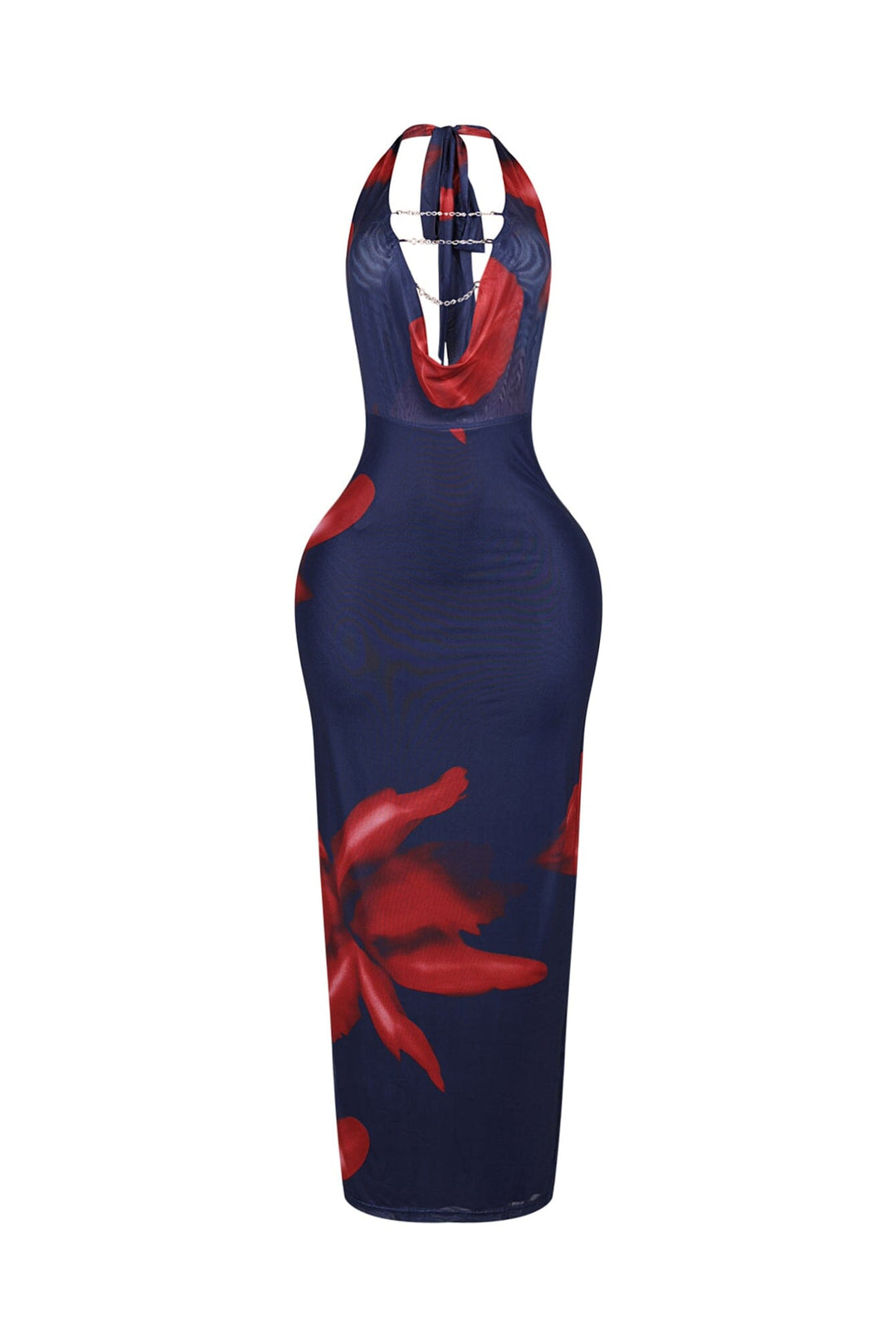 Ignite Petal Chain Cowl Maxi Dress
