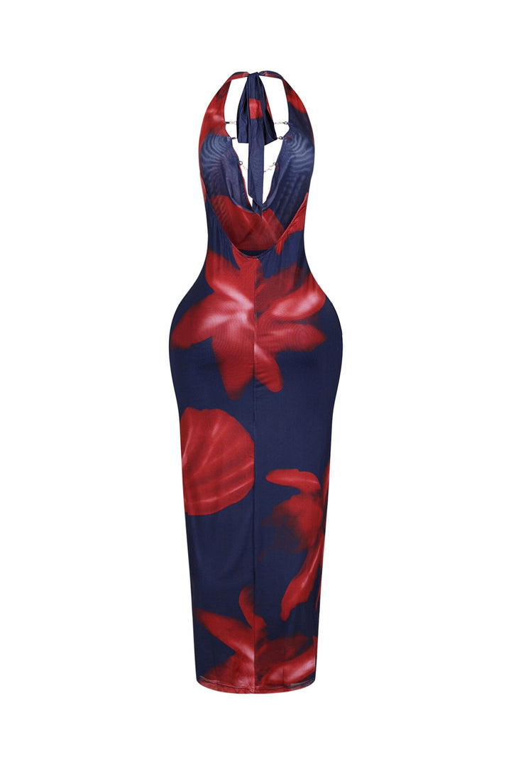 Ignite Petal Chain Cowl Maxi Dress