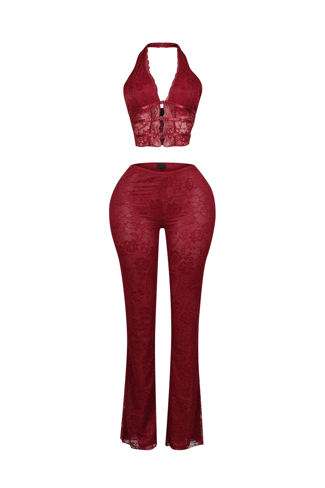 Backstage Lace Halter Top &amp; Pants SET
