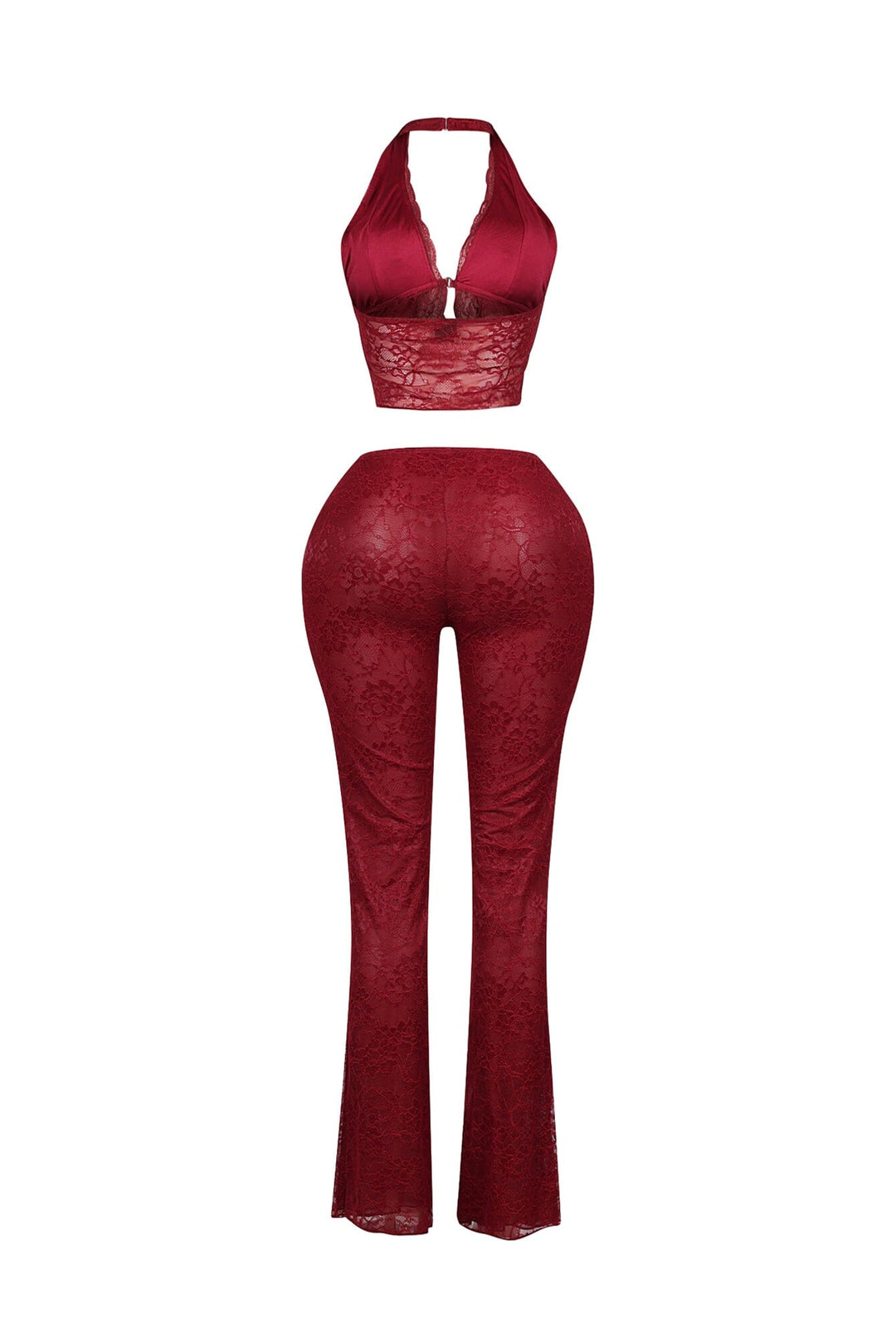 Backstage Lace Halter Top &amp; Pants SET