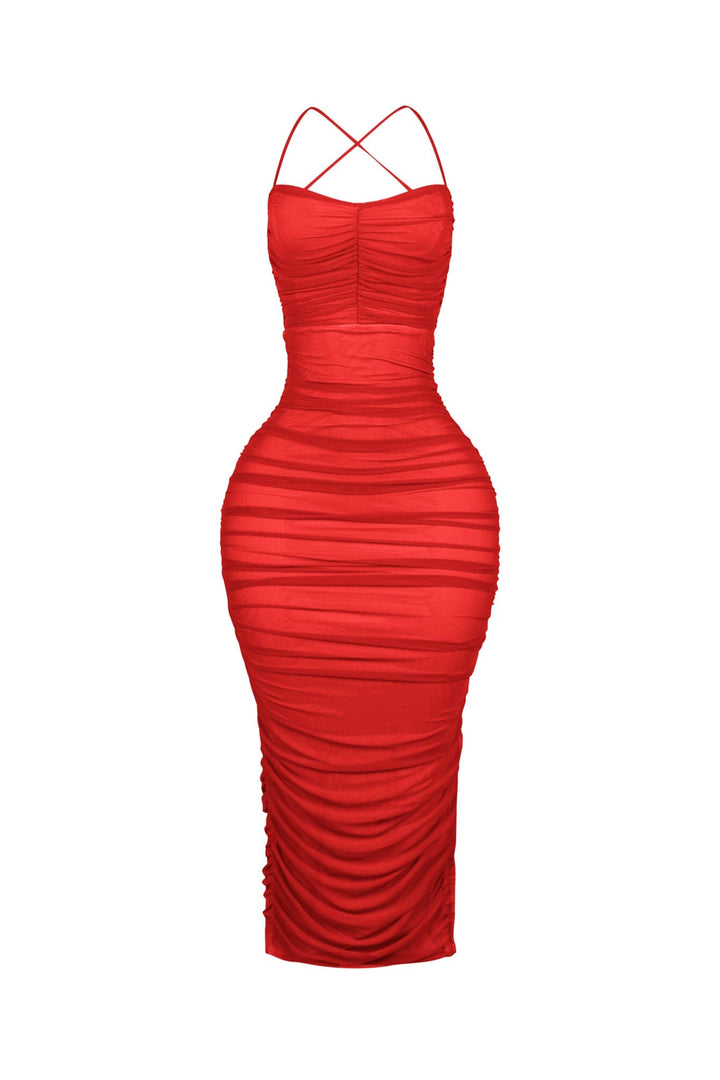 Body Talk Ruched Midi Dress