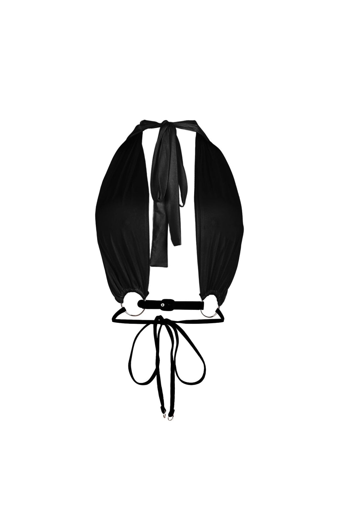 Locked in Leather Strap Halter Top