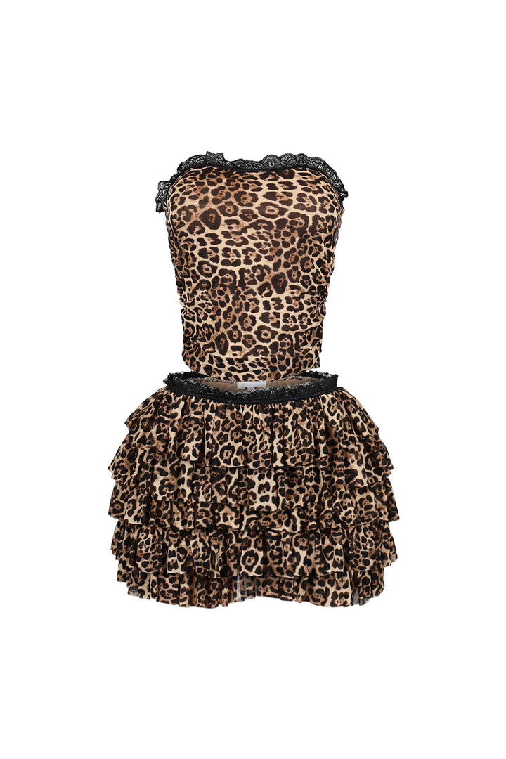 Instinct Leopard Mesh Top &amp; Shorts SET